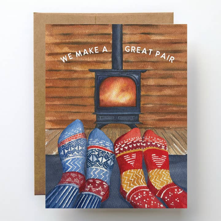 Warm Love Card | Cozy Cabin for Valentine's Day, Anniversary for wholesale by Watercolor Wednesday