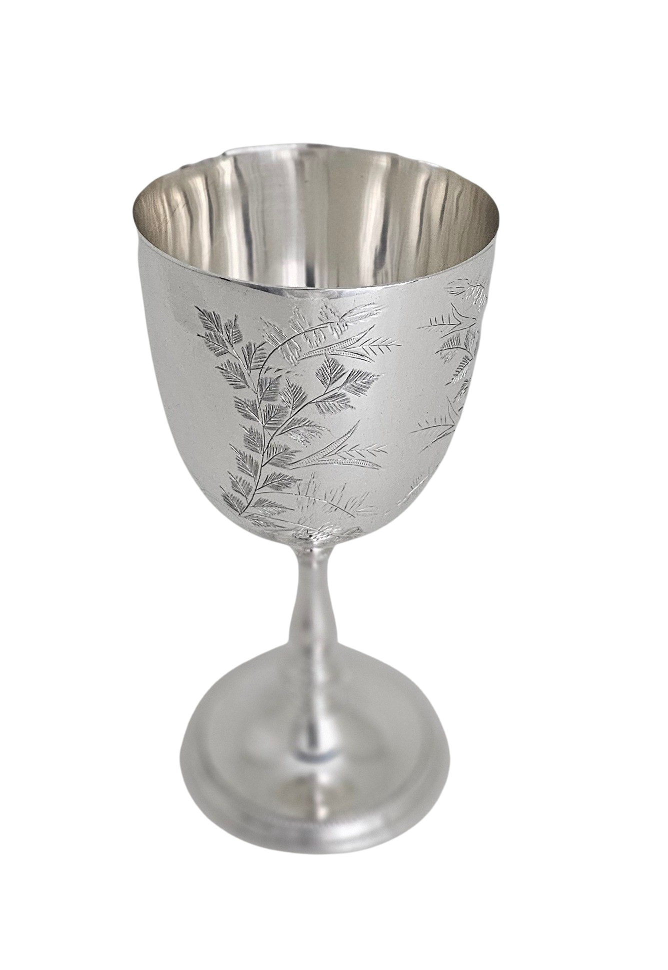 Corbell Silver - Venta al por mayor Varilla mezcladora - Copa Helecho Grabada 6'h Plata Inglesa c.1870.SKU:ANT41914