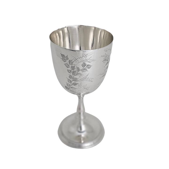 Corbell Silver - Venta al por mayor Varilla mezcladora - Copa Helecho Grabada 6'h Plata Inglesa c.1870.SKU:ANT41914