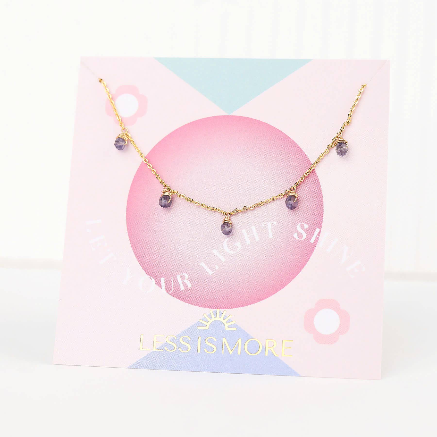 Less is More – Großhandel Armband mit Charms/Anhängern – Iolite Confetti Armband (Gold oder Silber)0