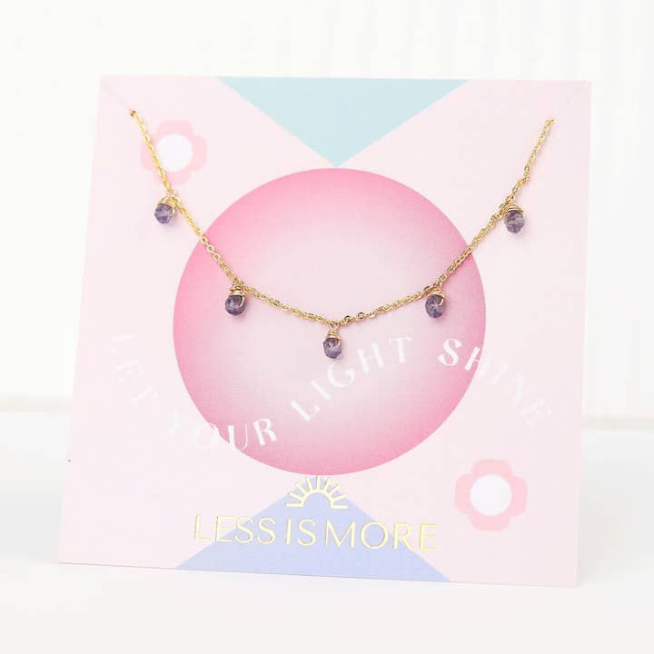 Less is More - Wholesale Charm/Dangle Bracelet - Iolite Confetti Bracelet (Gold or Silver)0