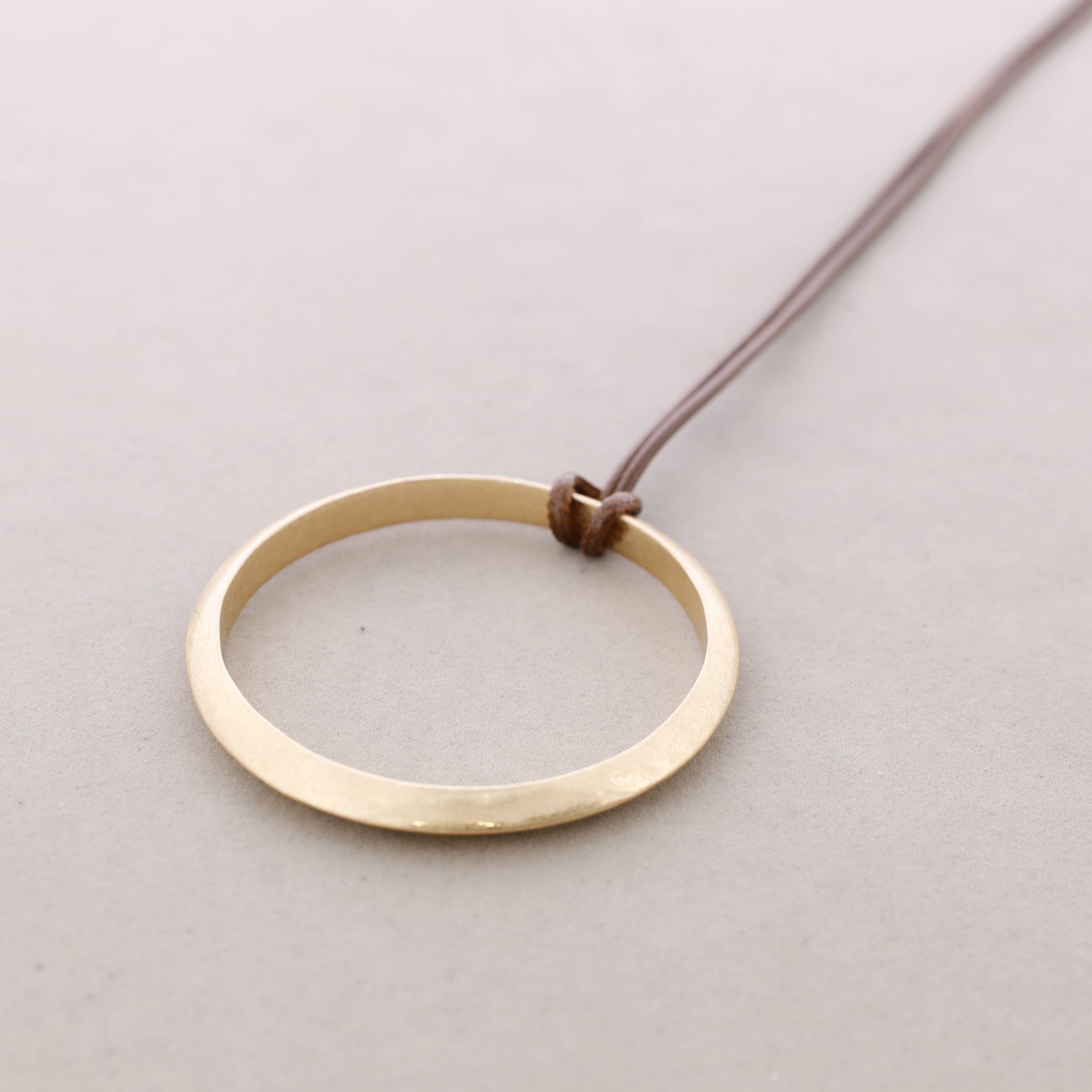 Sonata - Wholesale Snap Jewelry - Long Pendant Ring Metal Necklace0