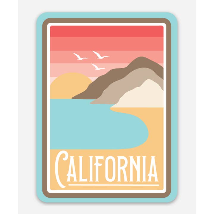 Petits autocollants sur les plages de Californie (paquet de 10) pour la vente par Tree City Stickers