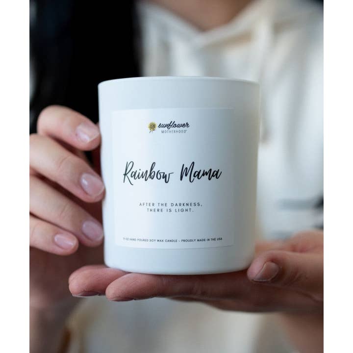 Sunflower Motherhood - Venta al por mayor Velas en tarros - Vela Rainbow Mama para pérdida del embarazo | Regalo por pérdida y duelo1