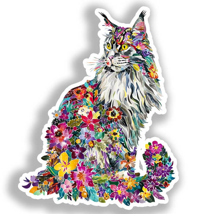 Maine Coon Cat Decal Sticker # A019381 for wholesale by Yoonek Graphics