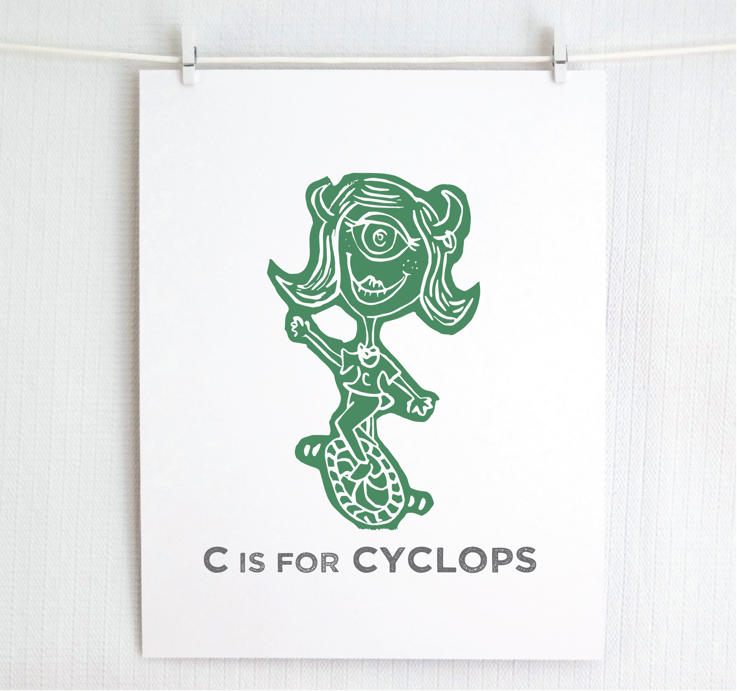 Jamie Palmer Keating - Wholesale Art Print - C is for Cyclops Illustrated Print6