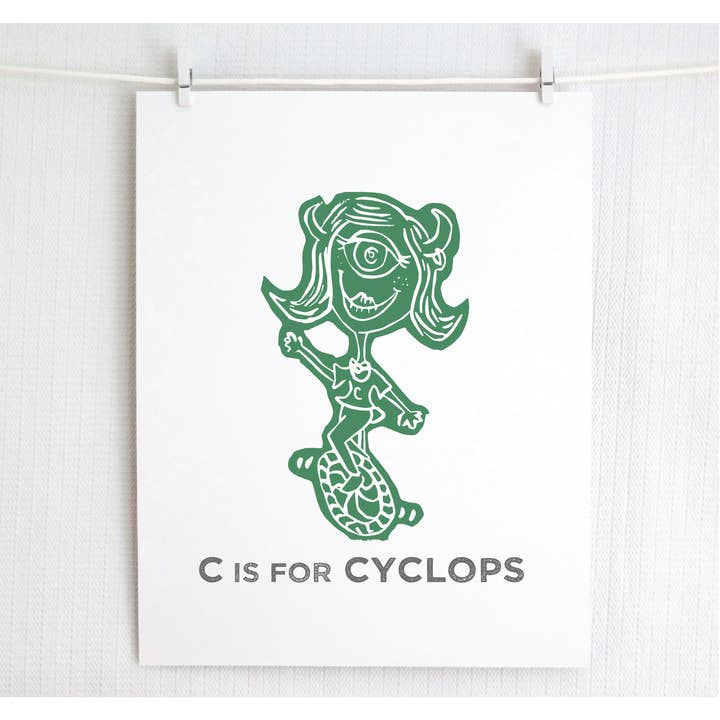Jamie Palmer Keating – Großhandel Kunstdruck – C steht für Zyklop Illustrierter Druck6