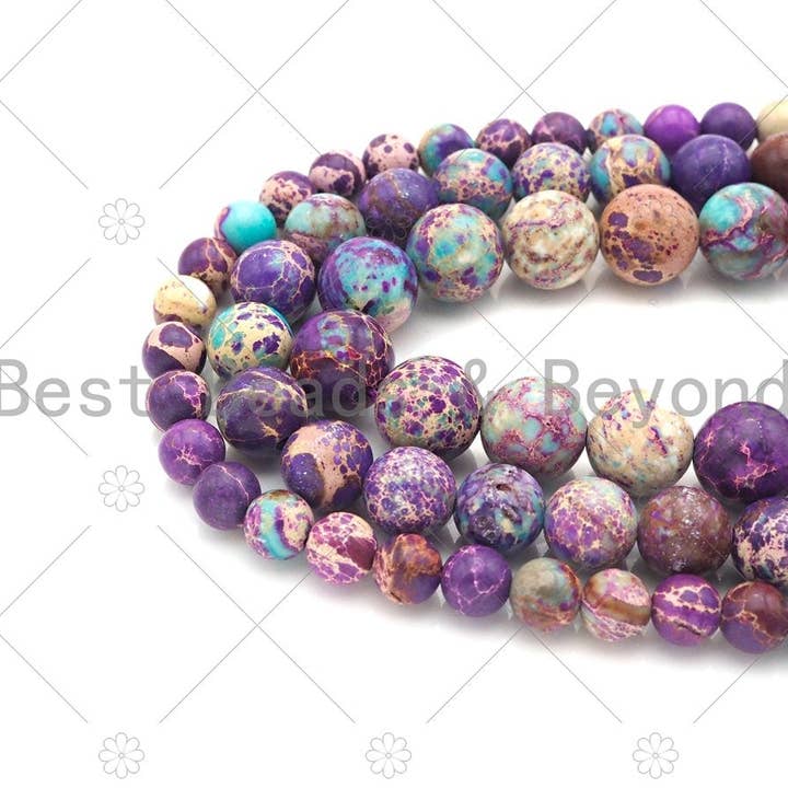 BestBeads&Beyond - Wholesale Beads - Quality Galaxy Sea Sediment Imperial Jasper Beads,sku#UA173c