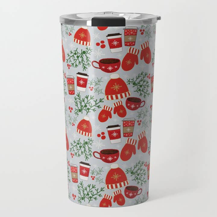 Lauren Ullrich Art - Wholesale Insulated Mug/Tumbler - Coffee & Mittens Travel Mug