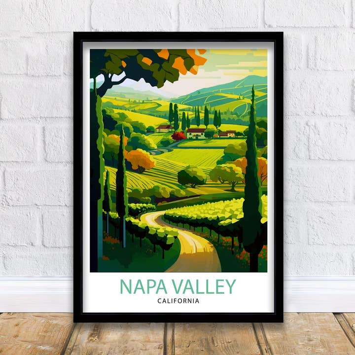Napa Valley Californië Reisposter voor wholesale door InkNPrintz