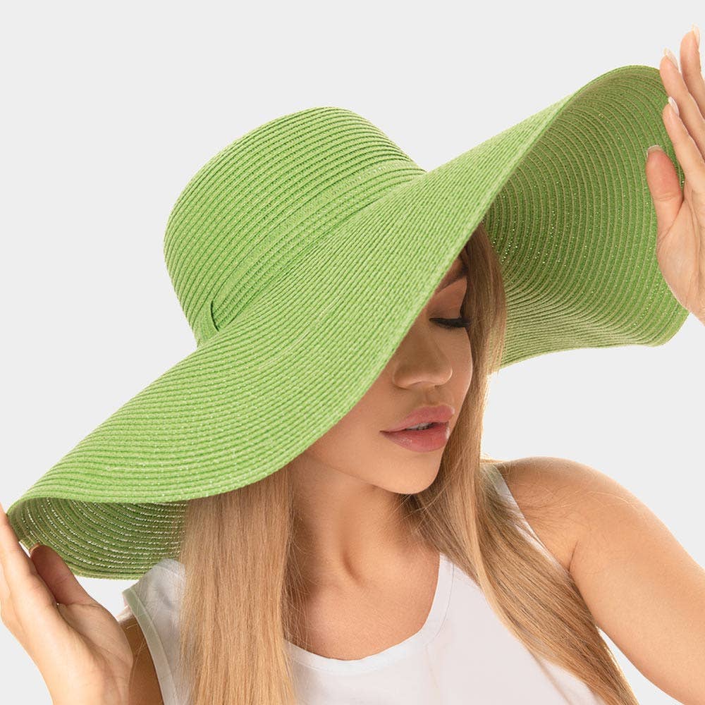 Sensibling Corp. - Vente Chapeau de paille – femme - Chapeau de soleil souple à large bord uni en paille8