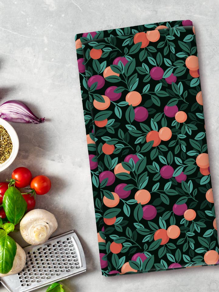 Tea Towel - Newport Berries - 19 x 27" for wholesale by Roxy Lane Design