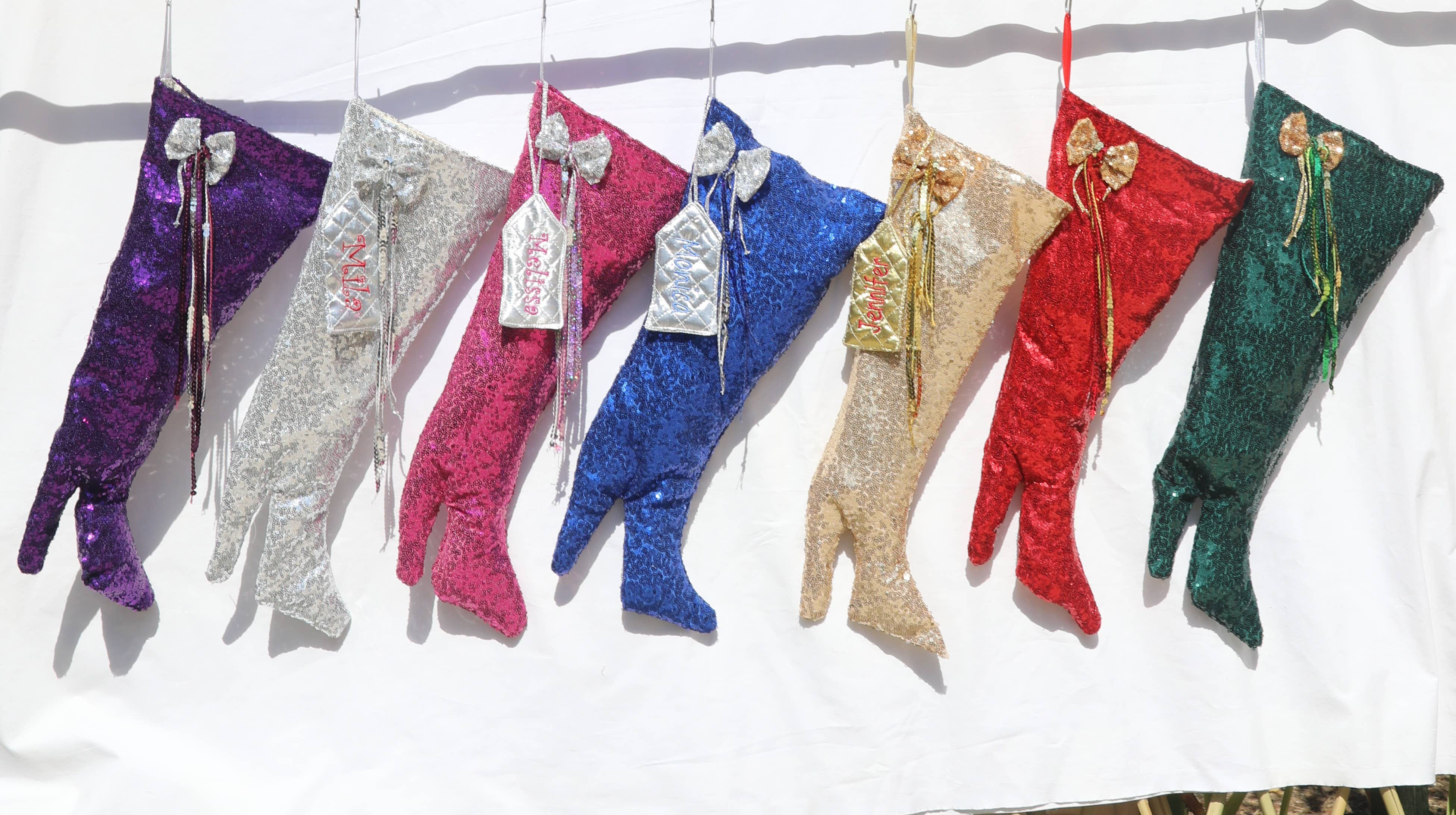 CocoMiaDesign – Großhandel Weihnachtsstrumpf – High Heel Weihnachtsstrumpf, Pailletten Damenstrumpf-Set10