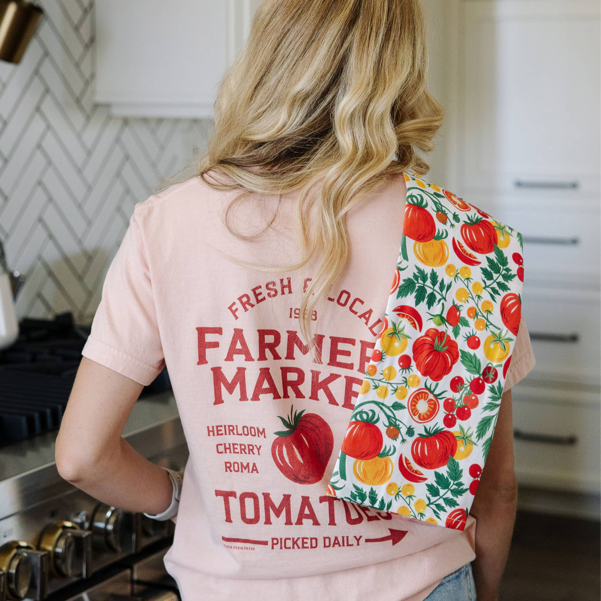 Paper Farm Press - Wholesale Tea Towel - Tomato Vine Tea Towel2