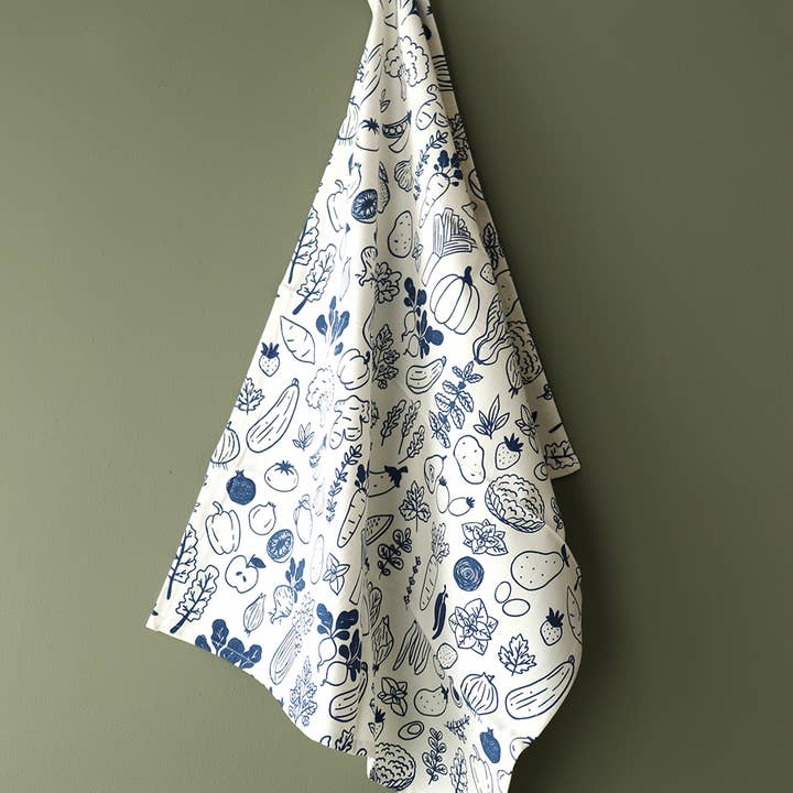 Hollandsche Waaren - Wholesale Tea Towel - Tea Towel Veggie Blue1