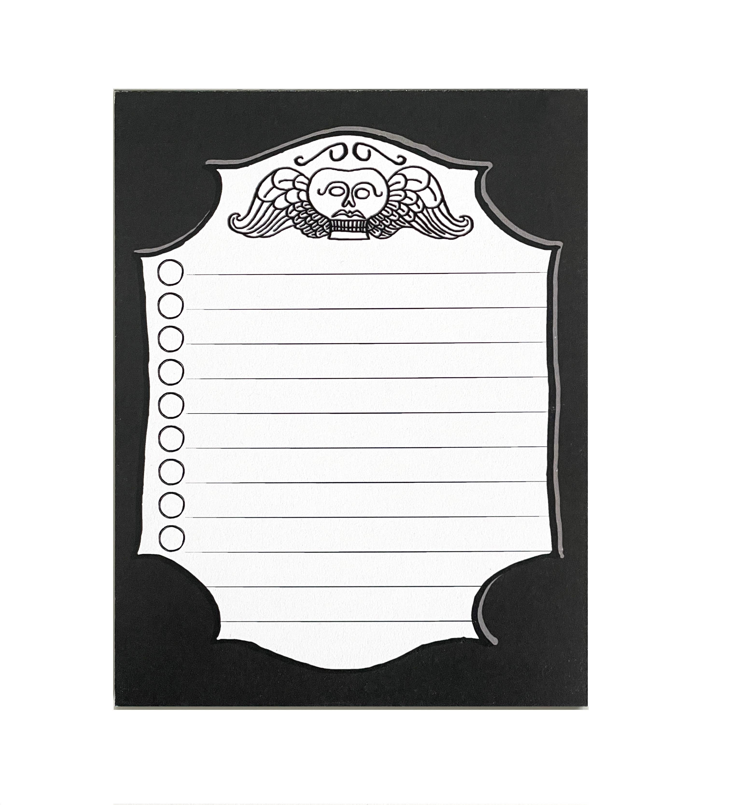 drawn by water - Wholesale Notepad - Memento Mori Notepad, Goth, Spooky Themed Stationery3