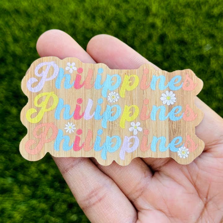 Adhesivo de madera de bambú «PHILIPPINES» para venta al por mayor de AFK Design Co