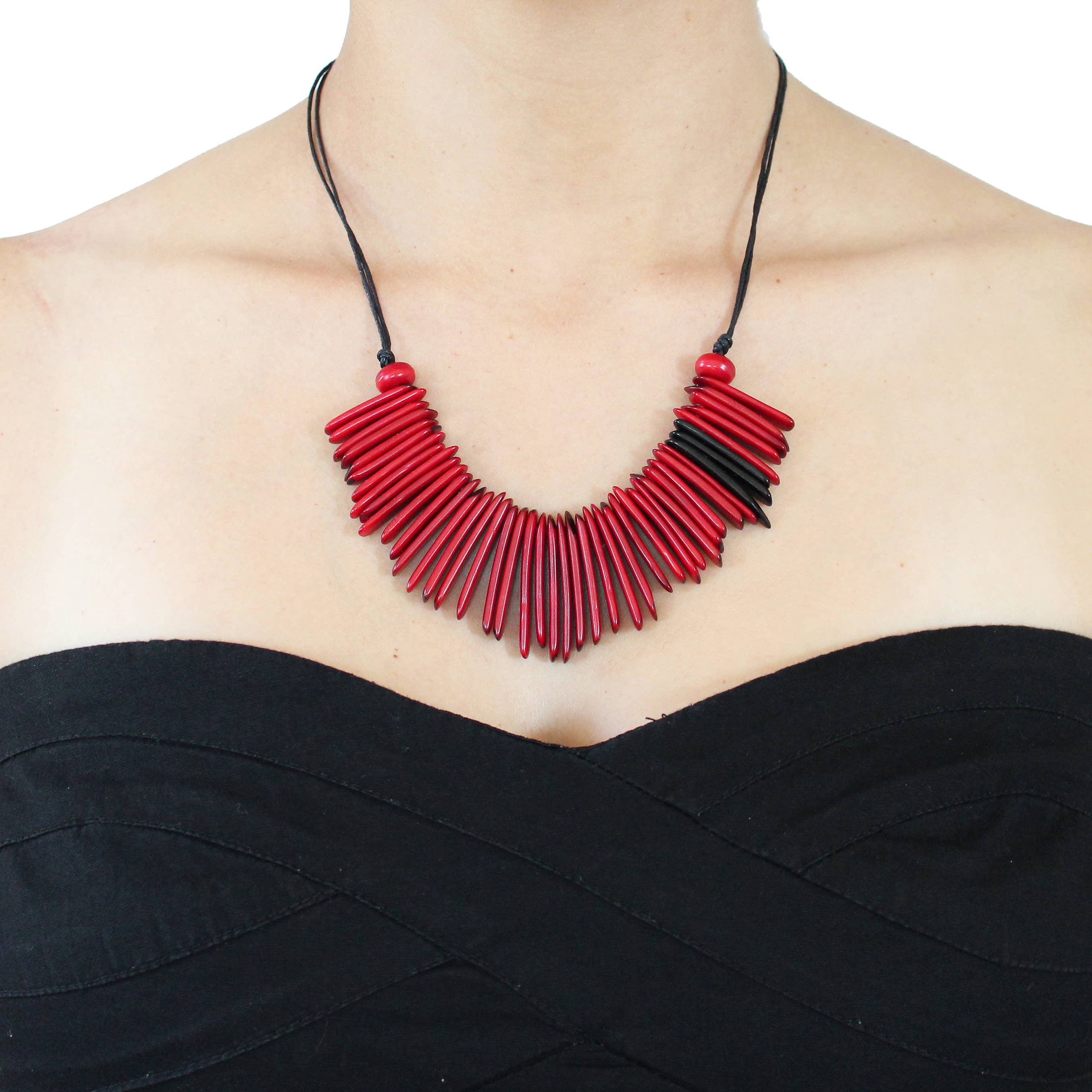 Muichic Natural Jewelry - Wholesale Jewelry Set - Tagua Jewelry Set, Fringe Tagua Necklace and Earrings 17