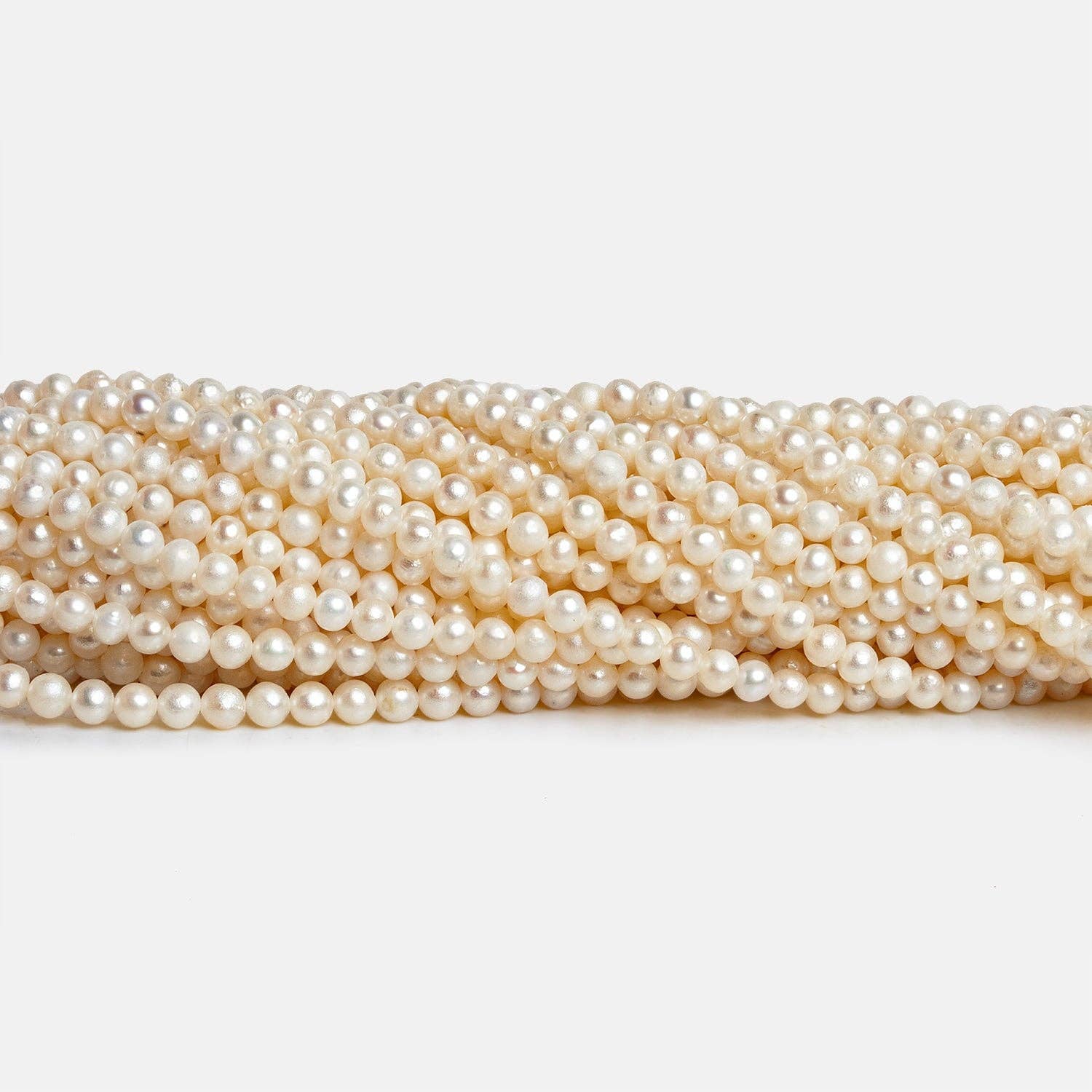 The Bead Traders – Engroshandel Perler – 3 mm hvide uregelmæssige runde perler 5 tommer 40 perler1