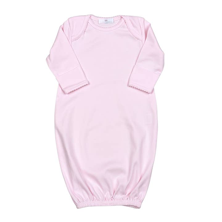 Baby Loren - Wholesale Babygown - Baby - PPS-119 PINK PIMA PPS GOWN ENVELOPE COLAR PINK TRIM