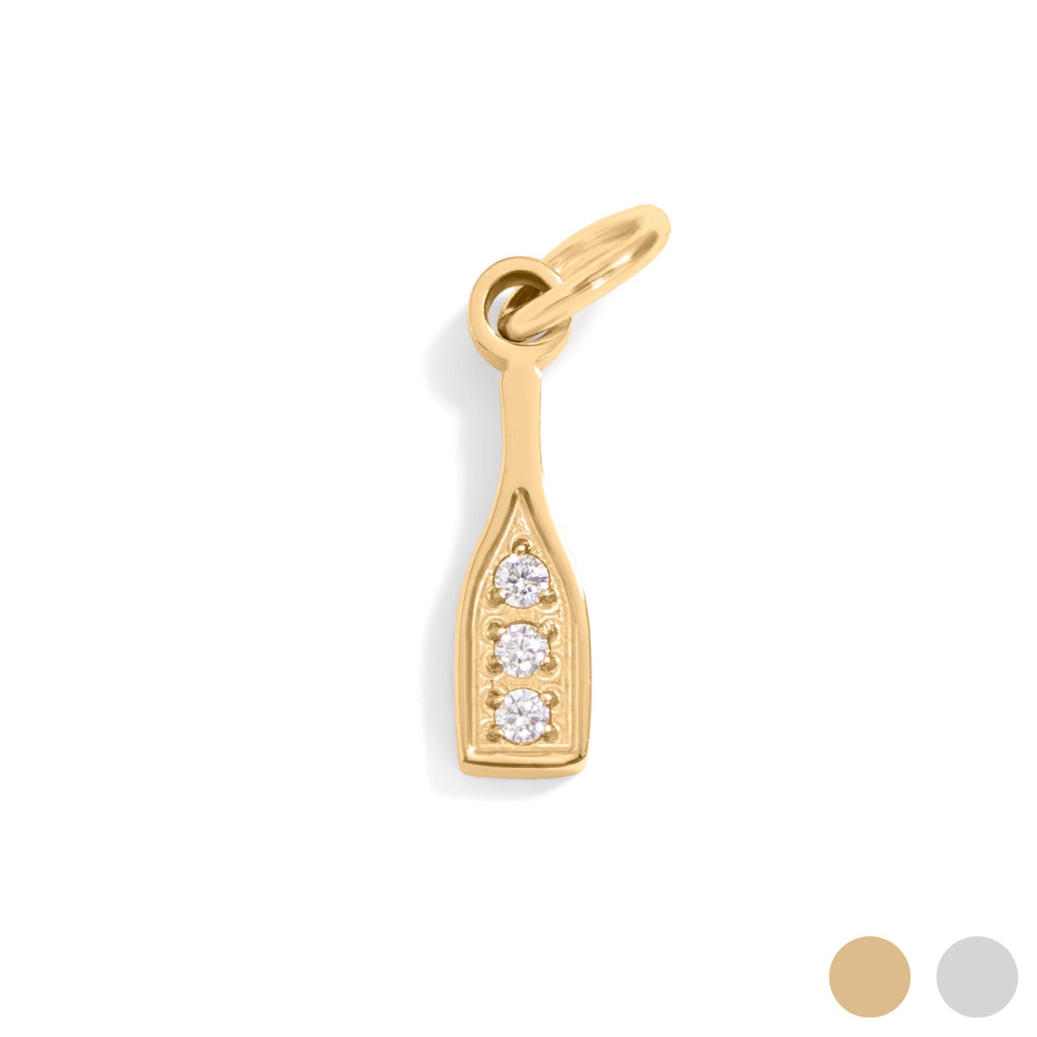 WJW - Wholesale Individual Charm/Pendant - 18K Gold PVD Stainless Steel Champagne Bottle Charm
