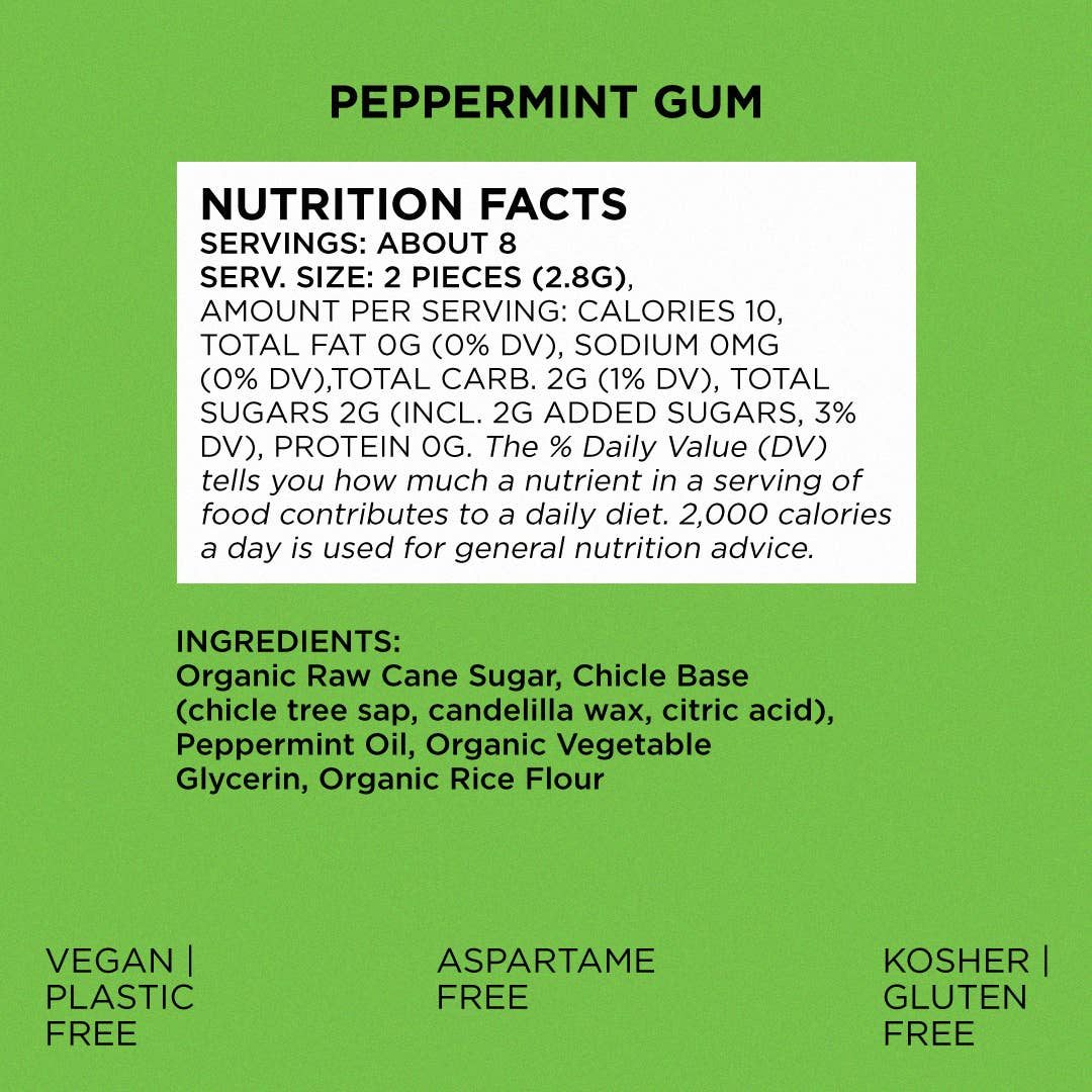 Simply Gum - Wholesale Kauwgom - Pepermuntkauwgom - Natuurlijk en plasticvrij | Verpakking van 121