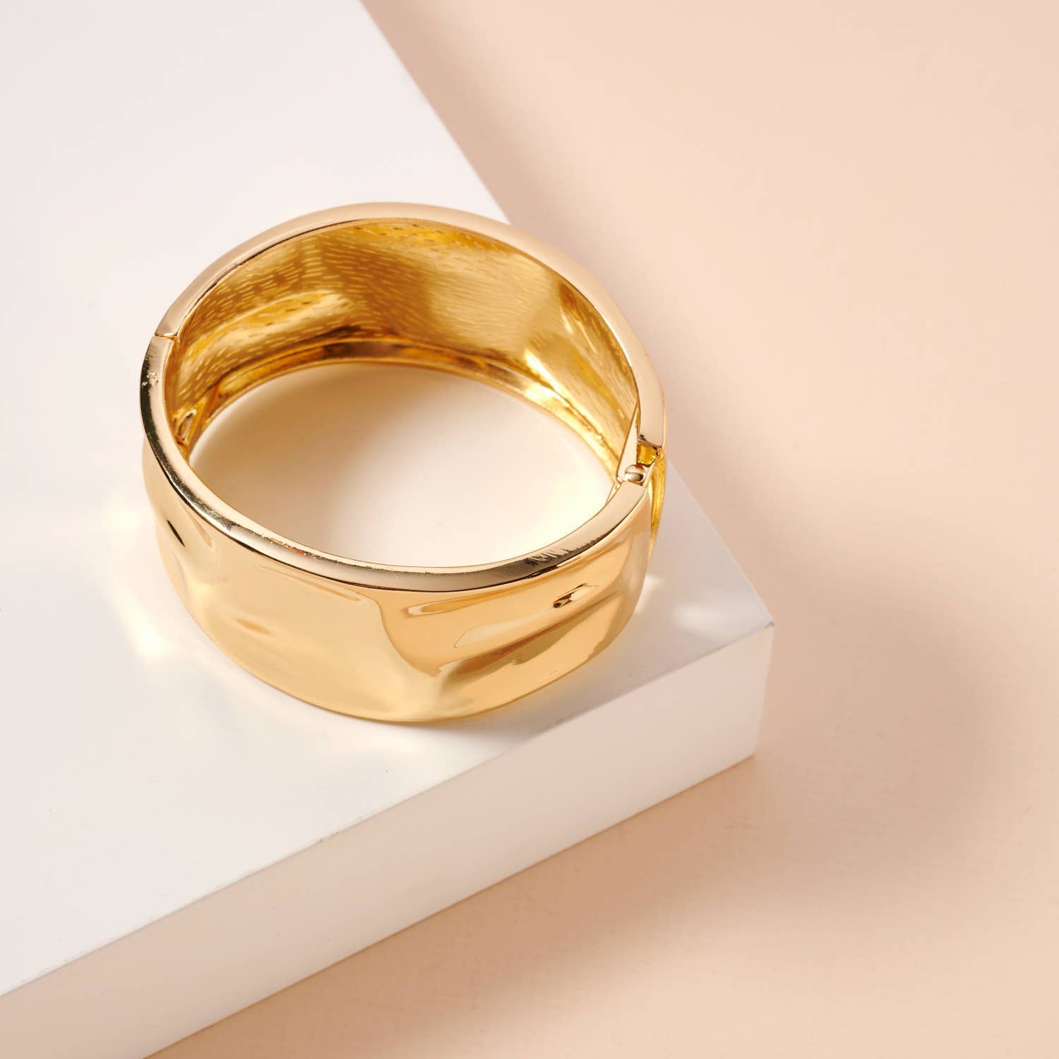 Irregular Wide 18K Gold Cuff Bracelet for wholesale on Faire2