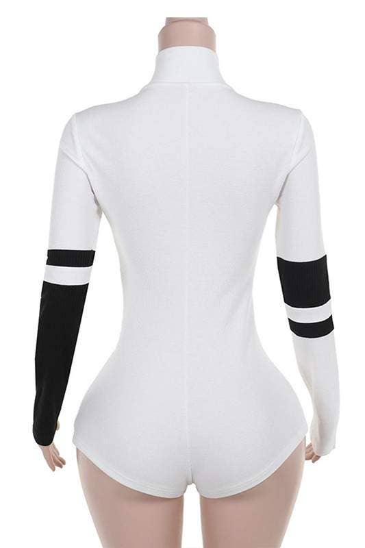 WHITE mock neck long sleeve rompers for wholesale on Faire9