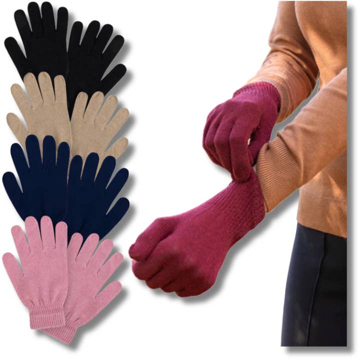 Women's Winter Holiday Knit Gloves- Assorted for wholesale by Loogai