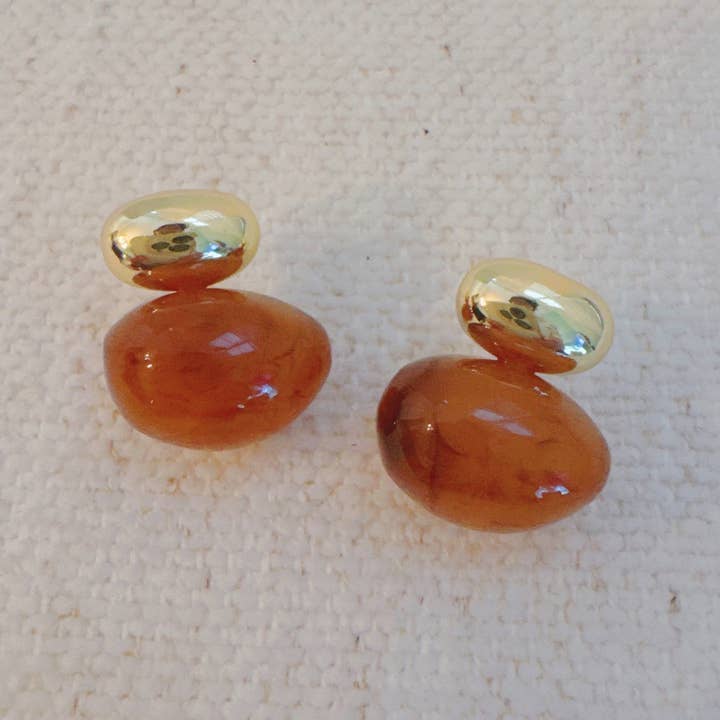 Golden Espresso Drop Stud Earrings for wholesale by Ellison+Young