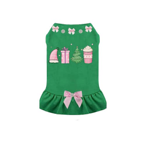 Robe rose Holiday Fun pour chien pour la vente par Bark Fifth Avenue