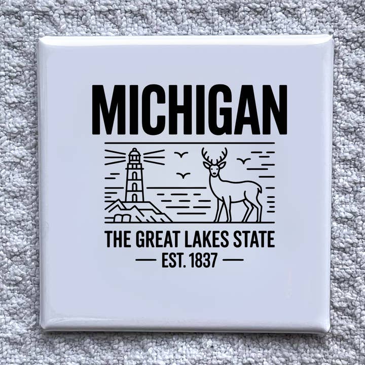 Made With Aloha Magnets,llc - Wholesale Magnet - Michigan 2x2" State Magnet-Handmade Fridge Souvenir0