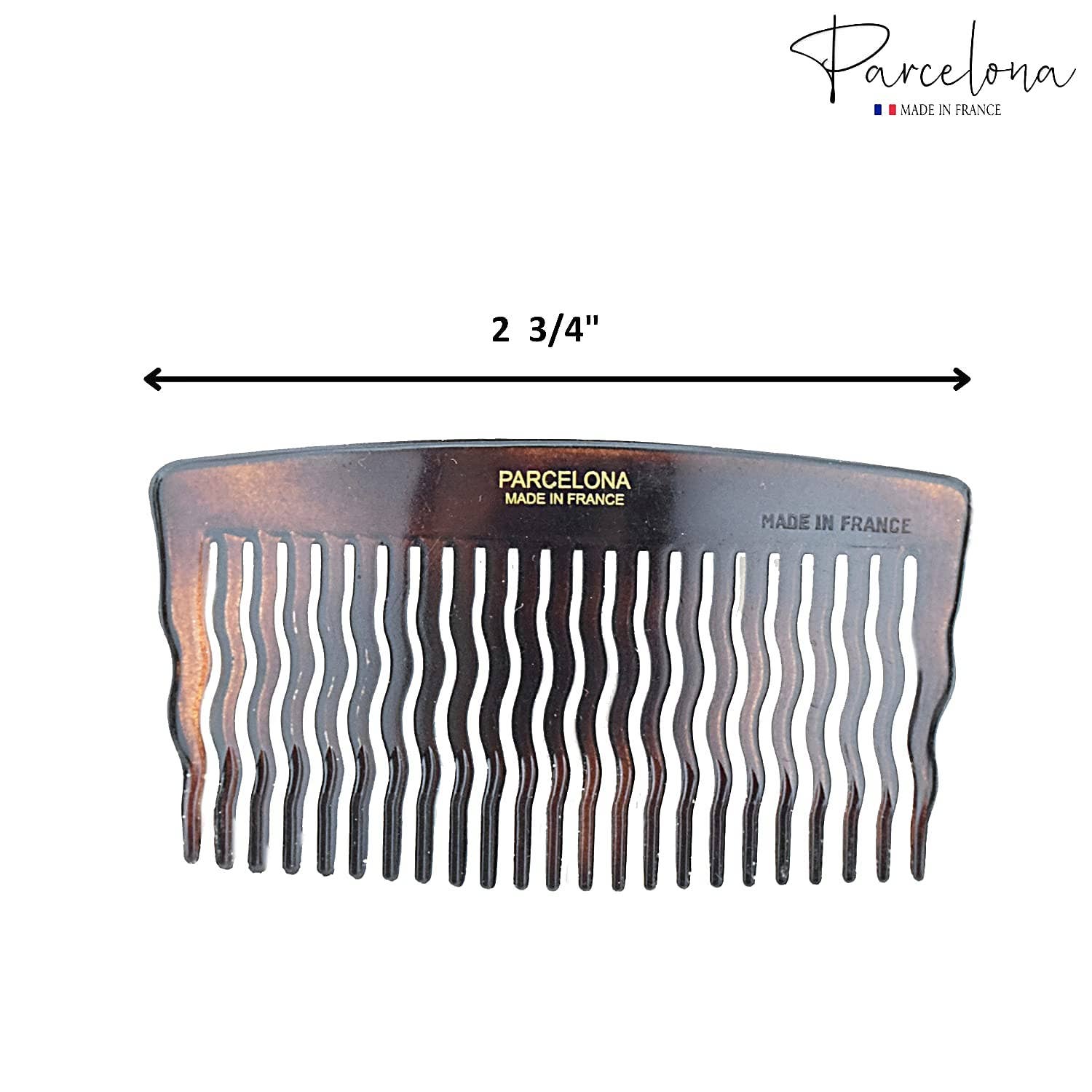 Parcelona - Wholesale Hair Brush/Comb - Parcelona French Zig Zag Small Celluloid Acetate 23 Teeth Side Hair Combs(2 Pcs)5
