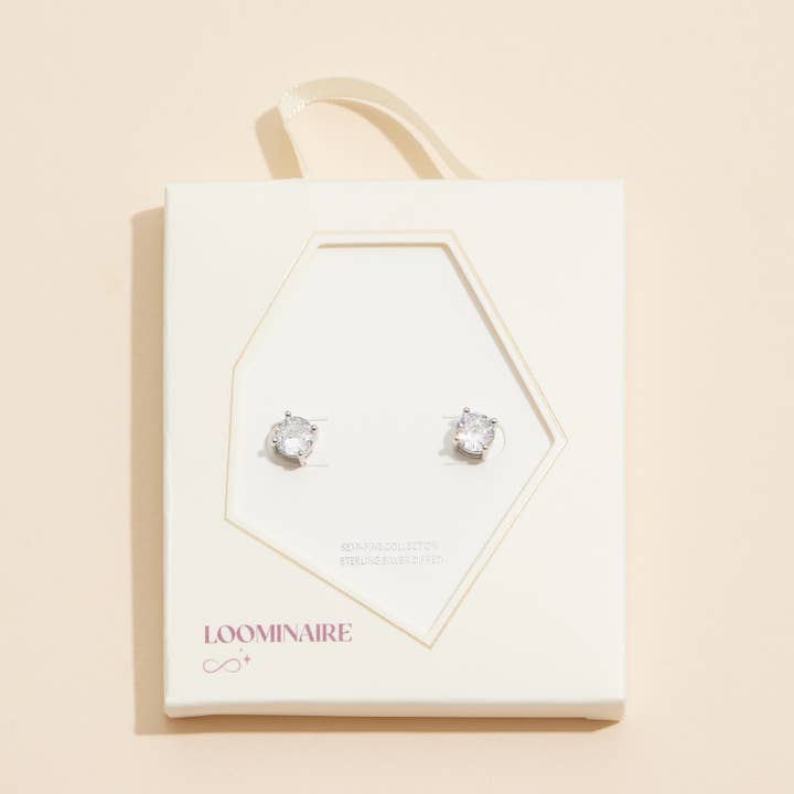 Frem – Großhandel Ohrstecker – Rundschliff-Ohrstecker mit kubischem Zirkonia, 6 mm, in 18-karätigem Gold, Dip5