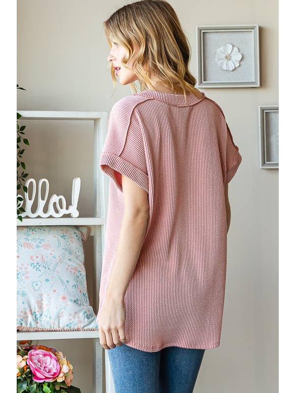 HEIMISH - Wholesale Tunic - Women's - ET7484-10 SOLID URBAN RIBBED TOP18