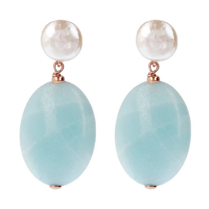 Hängeohrringe mit Natursteinen und Zuchtperlen für den Großhandel von Bronzallure