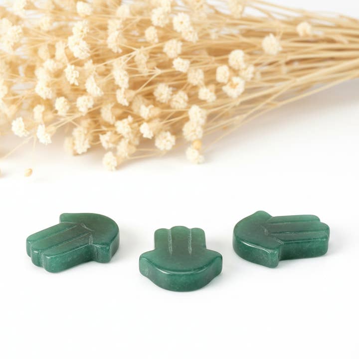 Green Aventurine Stone - Hamsa Hand Figure for wholesale by Produtos Namasté