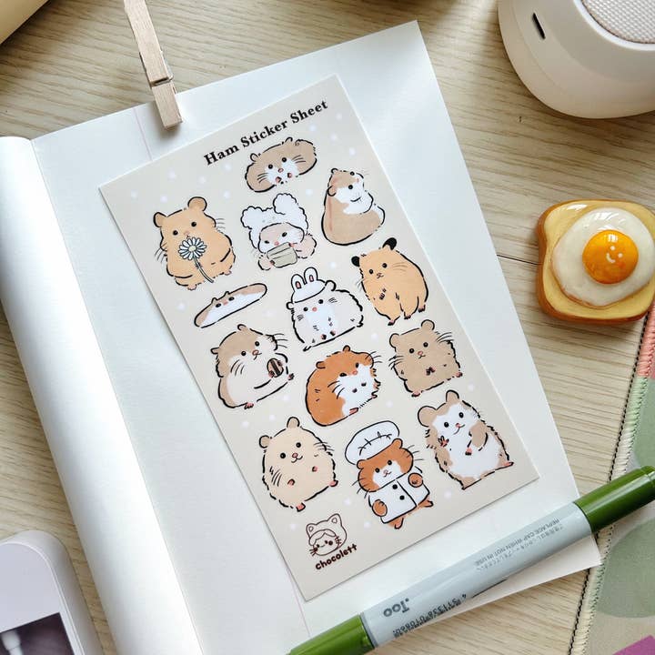 Chocolett - Wholesale Sticker - Ham Vinyl Sticker Sheet2