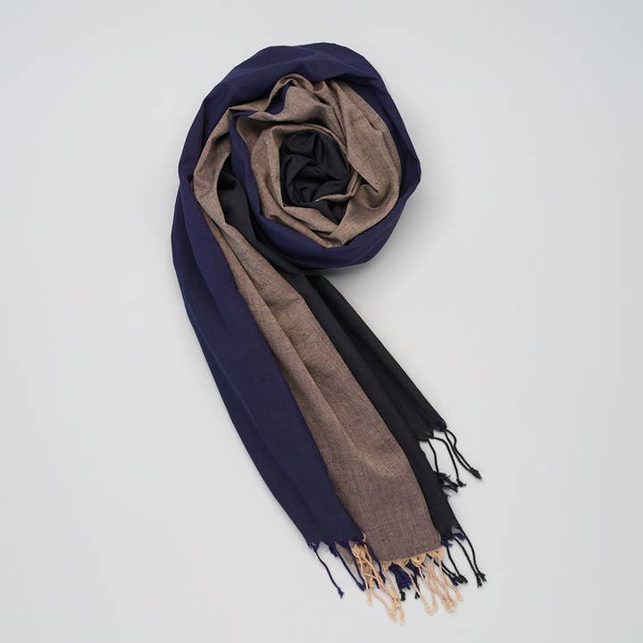 Scarf Blue-Black-Nude for wholesale by Kala Swaraj Foundation by Global & Green Textiles