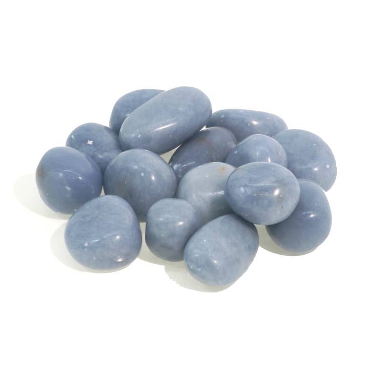 Pietre Burattate di Angelite per la vendita all'ingrosso da parte di Stonebridge Imports