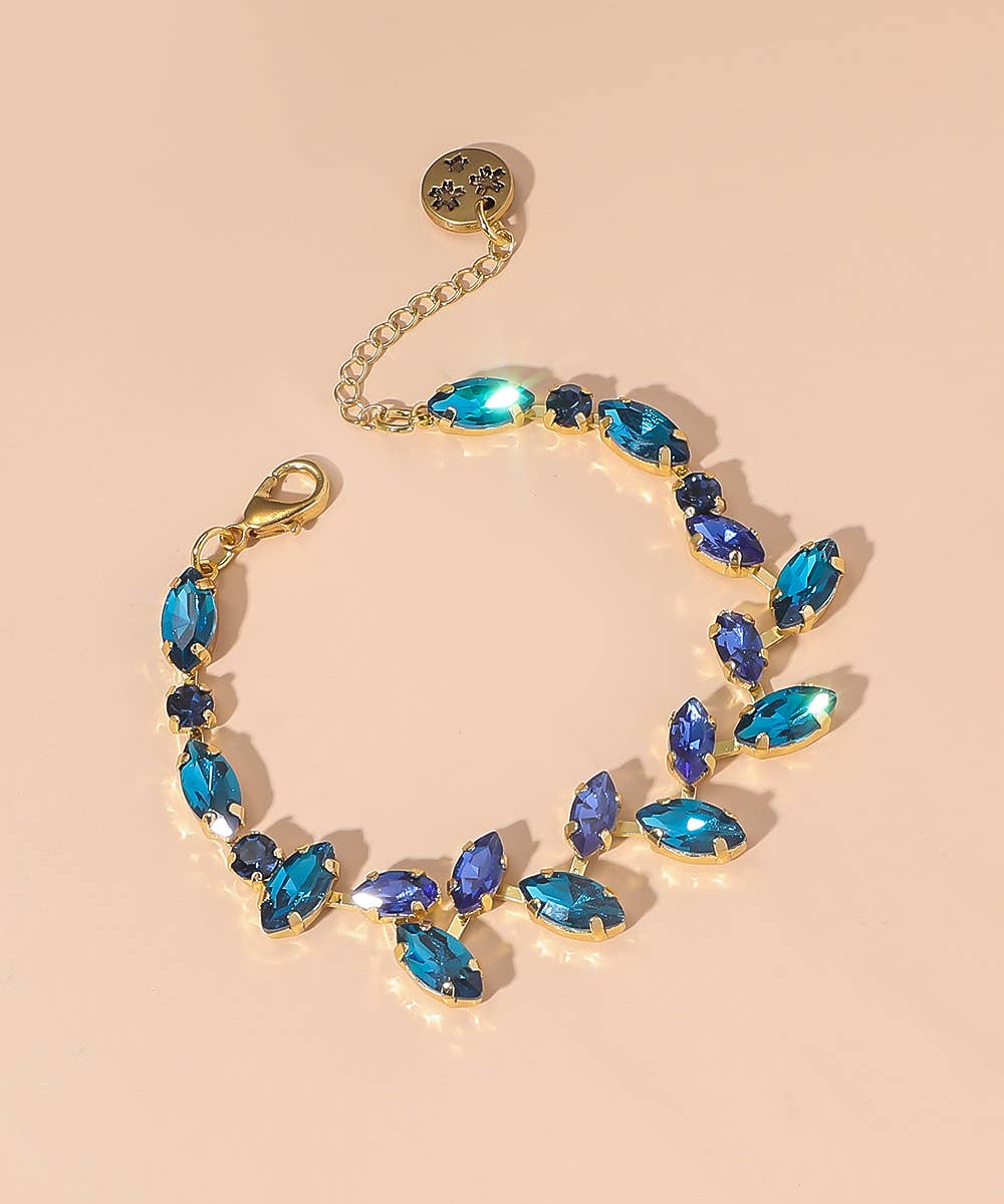 Blossom bijoux – wholesale Länkar och kedjearmband – Blomstersmycke armband med strass 25AHBR0040