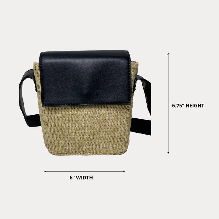 AHDORNED – wholesale Crossbody bag – Women's – Basket Weave With Faux Nappa Leather Crossbody Bag-The Celeste1