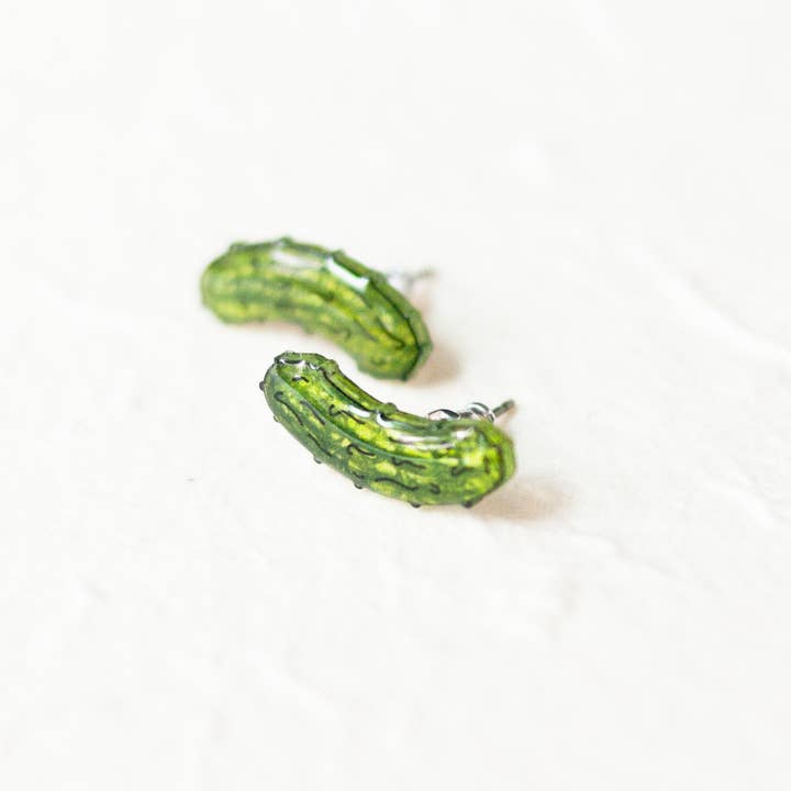 Poptone Co. - Wholesale Stud/Post Earrings - Pickle Funny Vegetable Stud Earrings