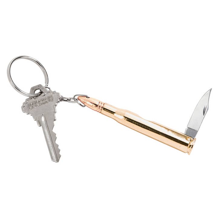 Creative Gifts International Inc. - Wholesale Keychain - Unisex - Bullet Shaped Keychainwith Knife, 5"L