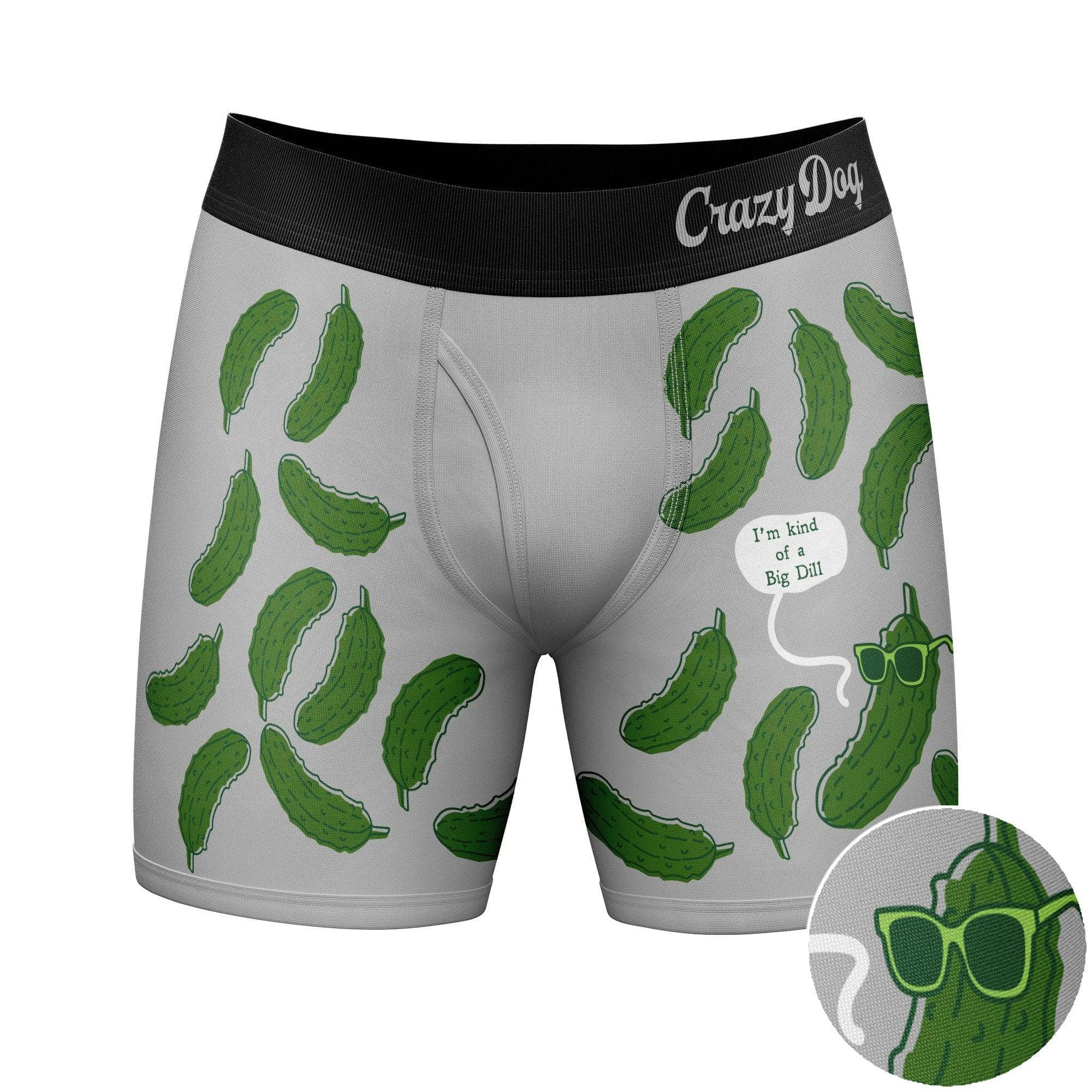 Grey Big Dill Funny Saying Underwear Mens Boxer Briefs Joke for wholesale on Faire1