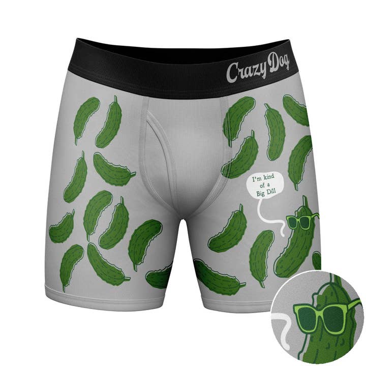 Grey Big Dill Funny Saying Underwear Mens Boxer Briefs Joke for wholesale on Faire1