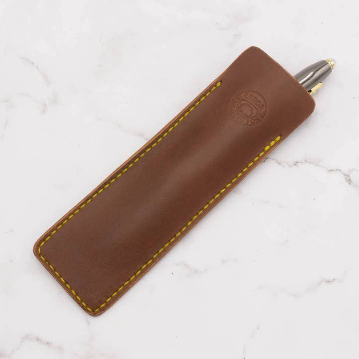 Leather Single Pen Case for wholesale by Arbor Trading Post