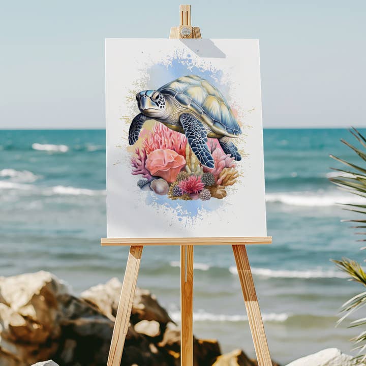 Sea turtle 8x10 art print for wholesale by Latitudes Designs