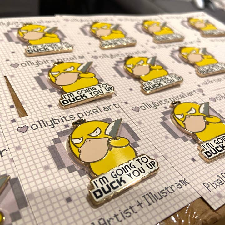 Ollybits Pixel Art - Wholesale Lapel Pin/Button - IM GOING TO DUCK YOU UP Enamel Pin