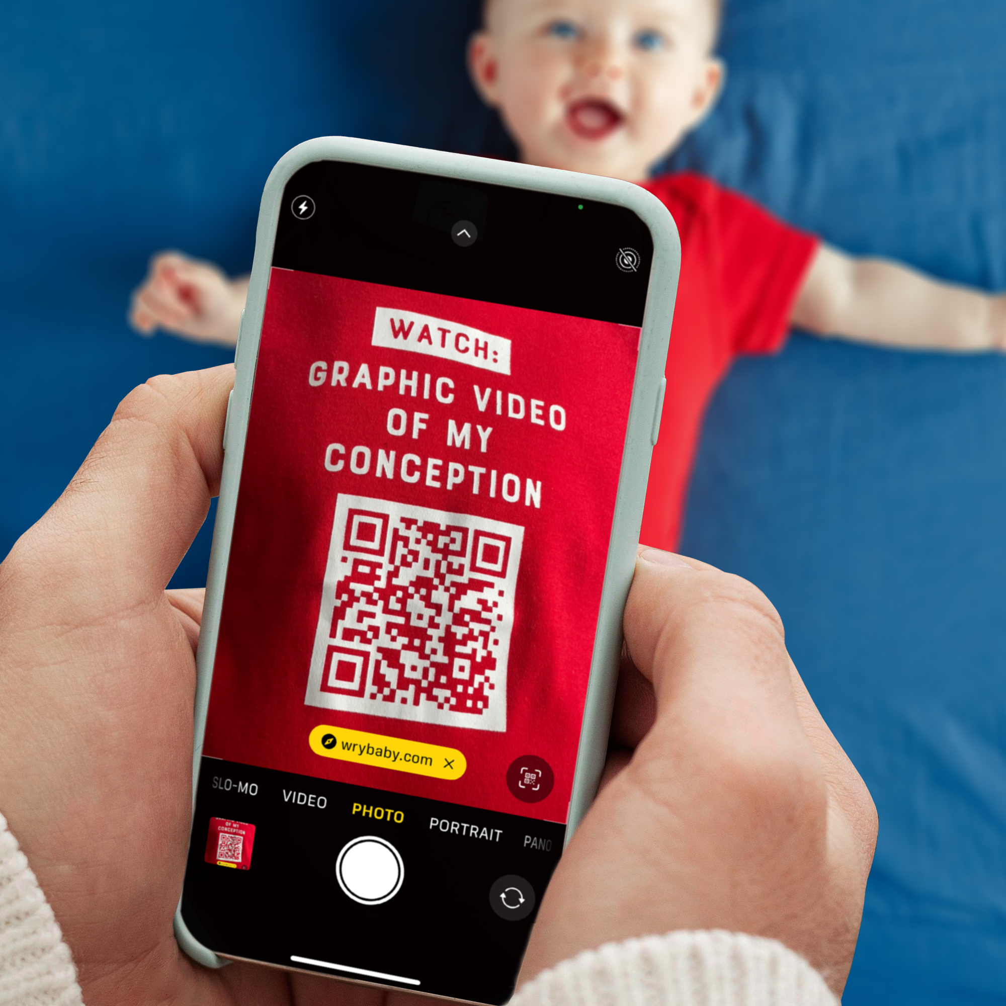 Wry Baby – Engroshandel Bodysuit - Baby – Skannelig QR-kode bodysuit | Sjovt babytøj | Rød1